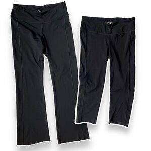 2 pc bundle women black leggings + capri size Medium Old Navy